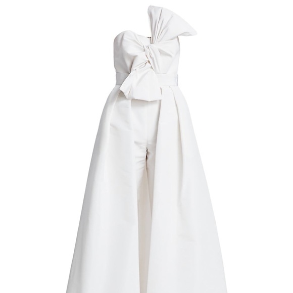 Alexia Maria María Silk Faille Twisted Bow Jumpsuit with Convertible Skirt - Picture 3 of 5